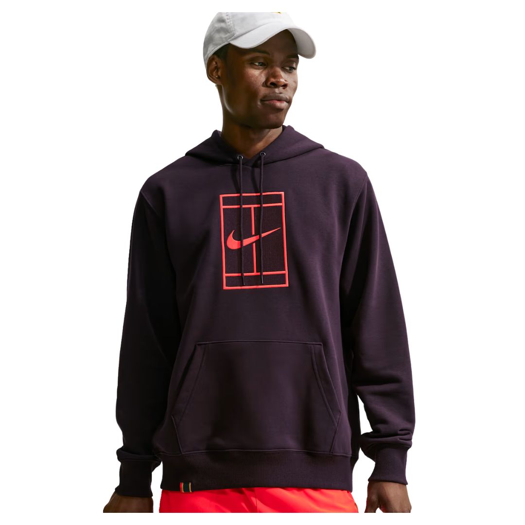 Nike Court Slam Dri-FIT Fleece Hoodie Burgundy Ash- Padeltøj