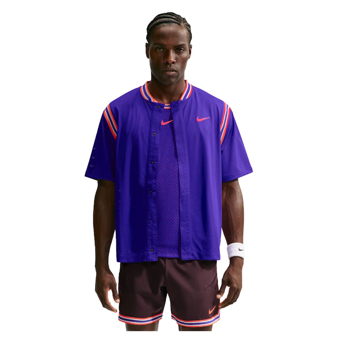 Nike Court Slam Dri-FIT Button-Up Top Dark Concord - Tennis tøj