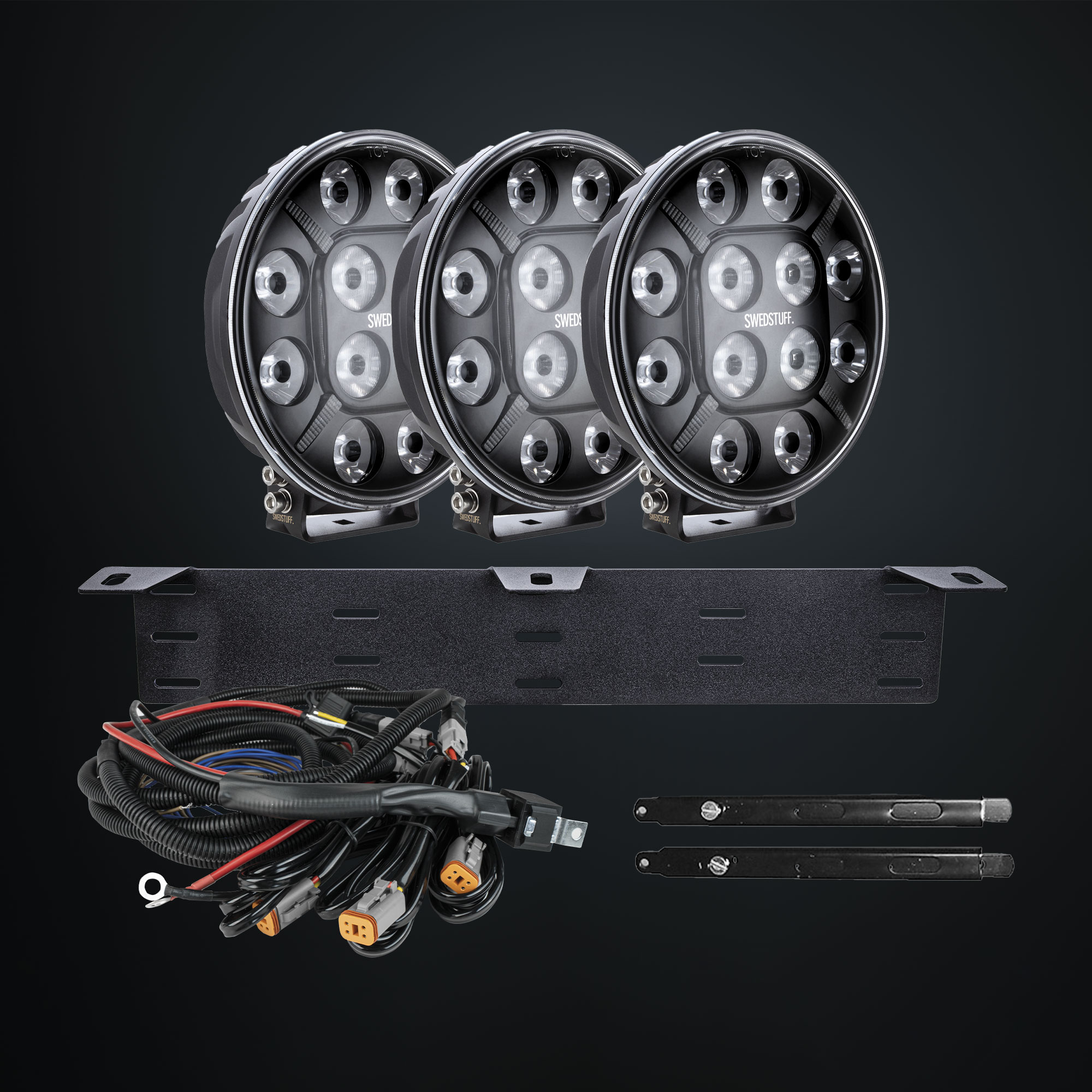 KOMPLETT KIT 3X LDL-04 LJUS 9" LED