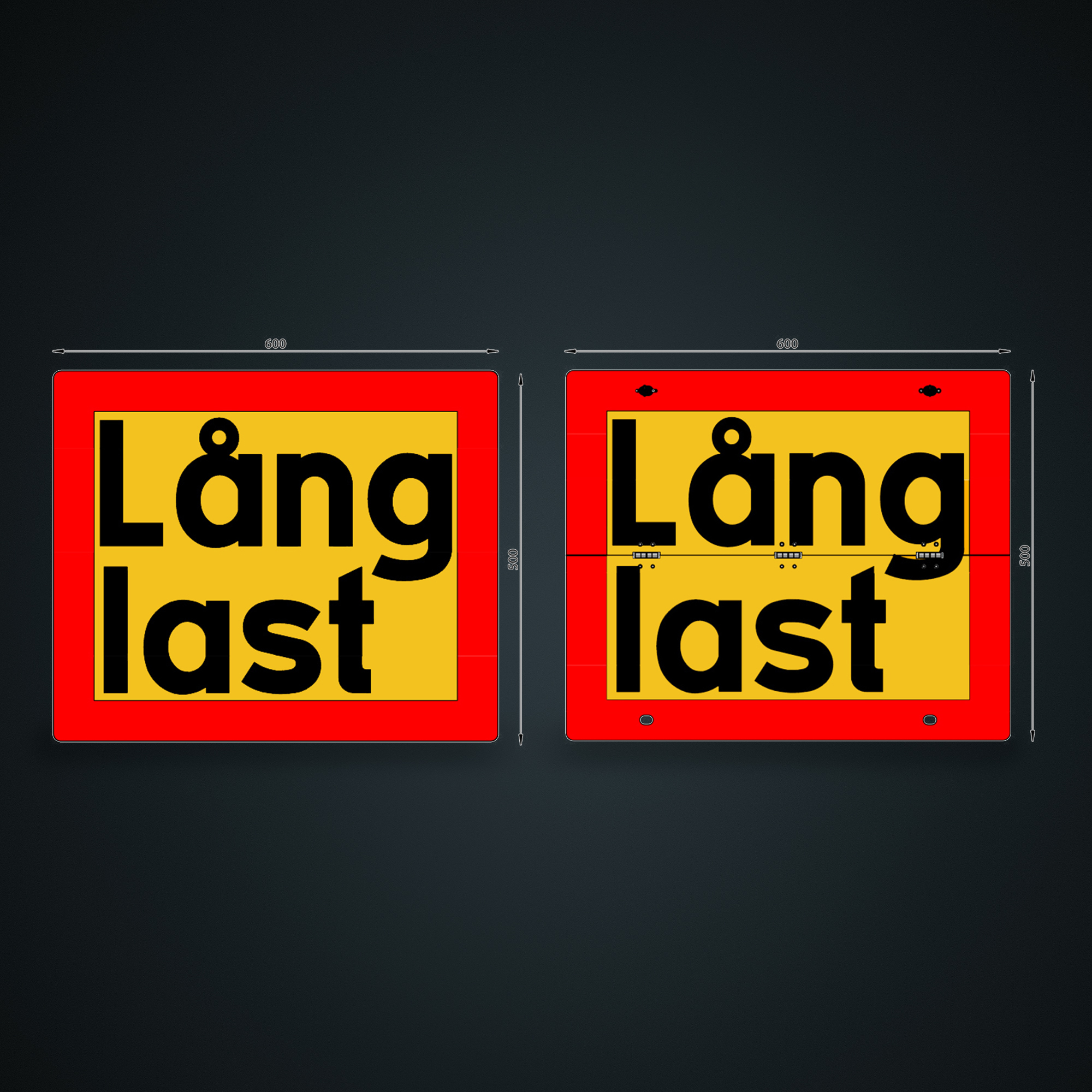 LONG LOAD SIGN 600x500x1MM