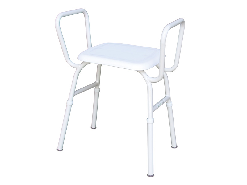 Shower Stool, Plastic Seat, with Arms
