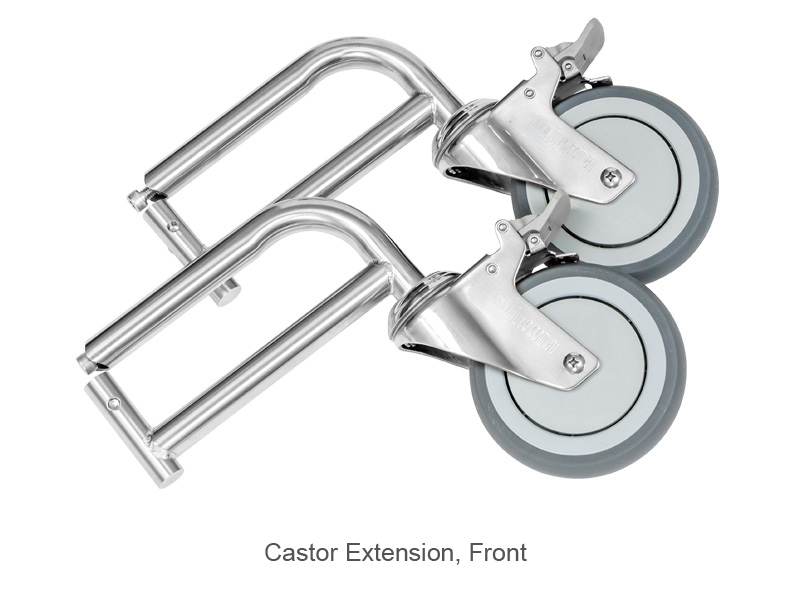 Shower Commode Accessories, Castor Extension, Front, Pair, Juvo
