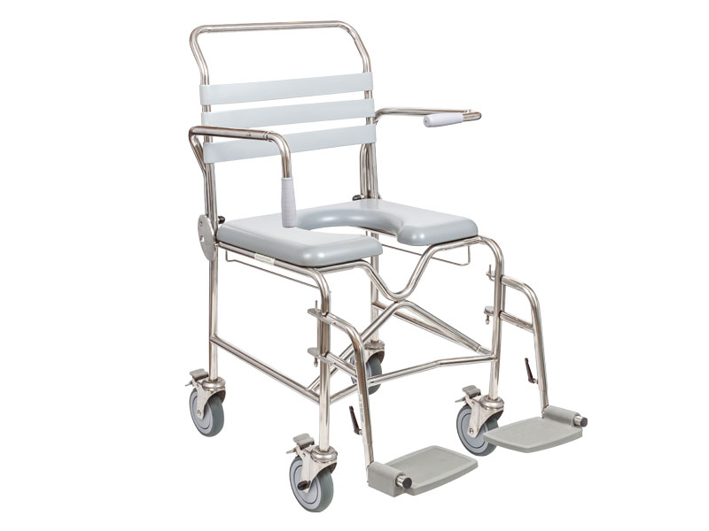 Shower Commode, Attendant Propelled, Swing Away Footplate, Height Adjustable, 510mm, Juvo