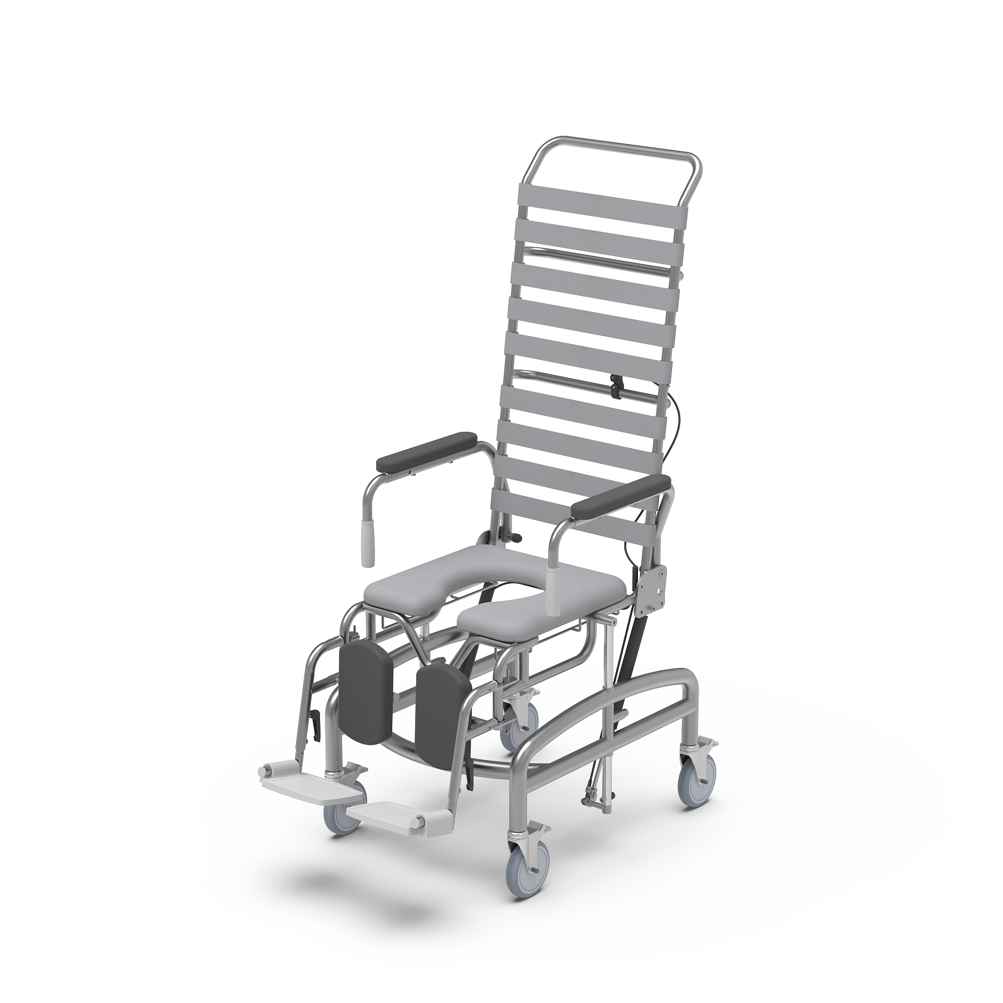 Shower Commode, Tilt in Space, Swing Away Footplate, 610mm, Height Adjustable, Juvo, Xtra Care