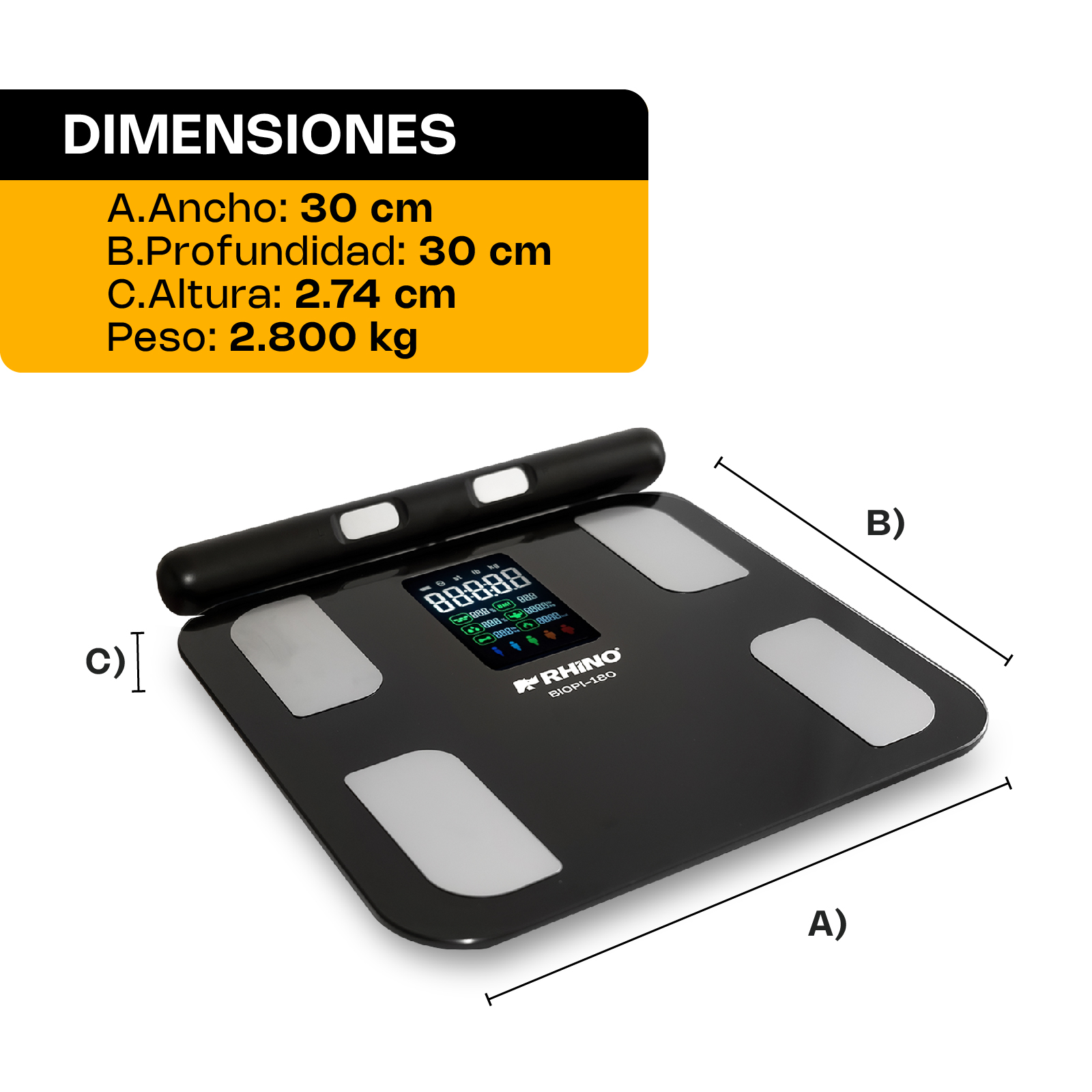 Báscula Inteligente de Pesaje Corporal con 8 Electrodos 180 kg · detalle 3
