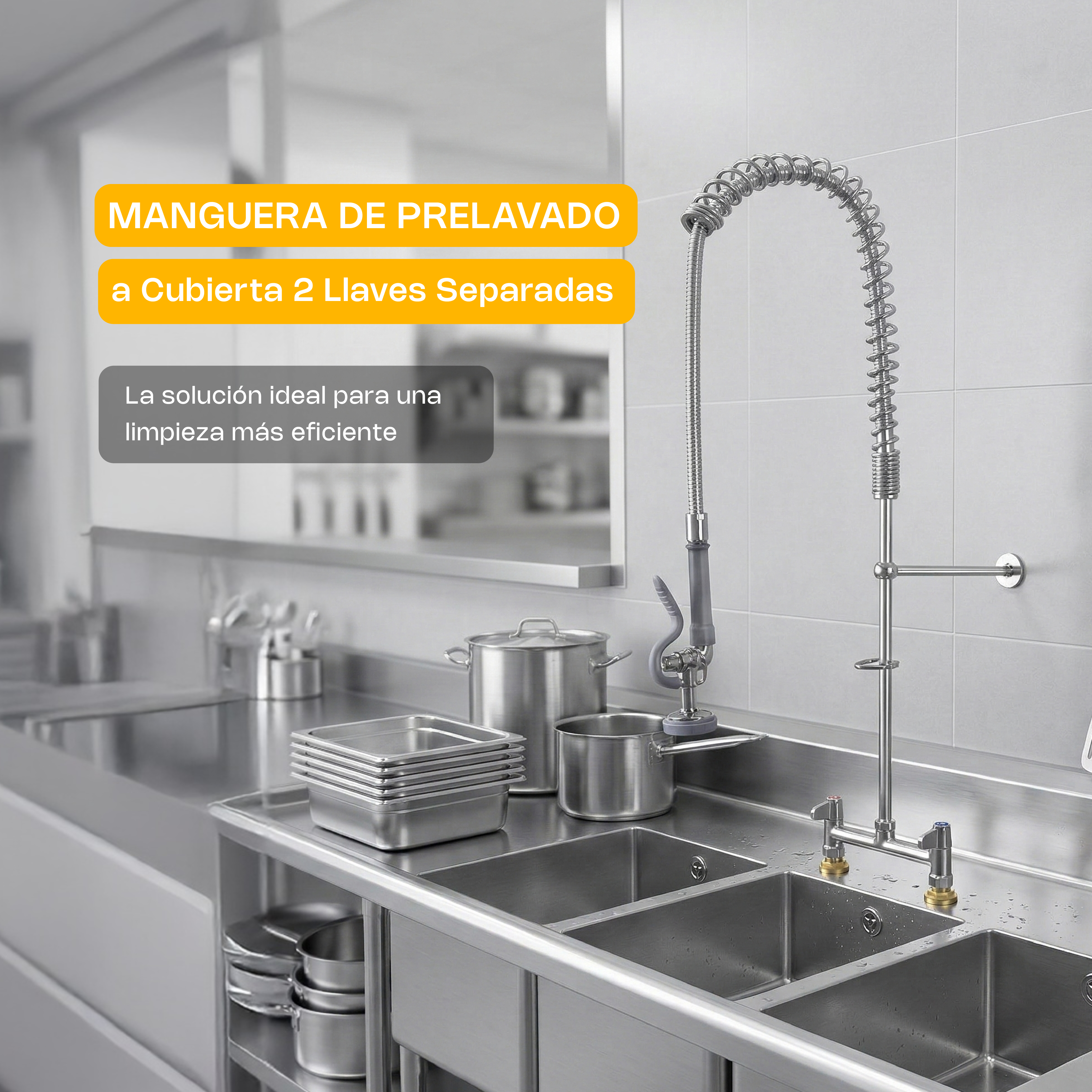 Manguera de Prelavado a Cubierta 2 Llaves Separadas · detalle 2