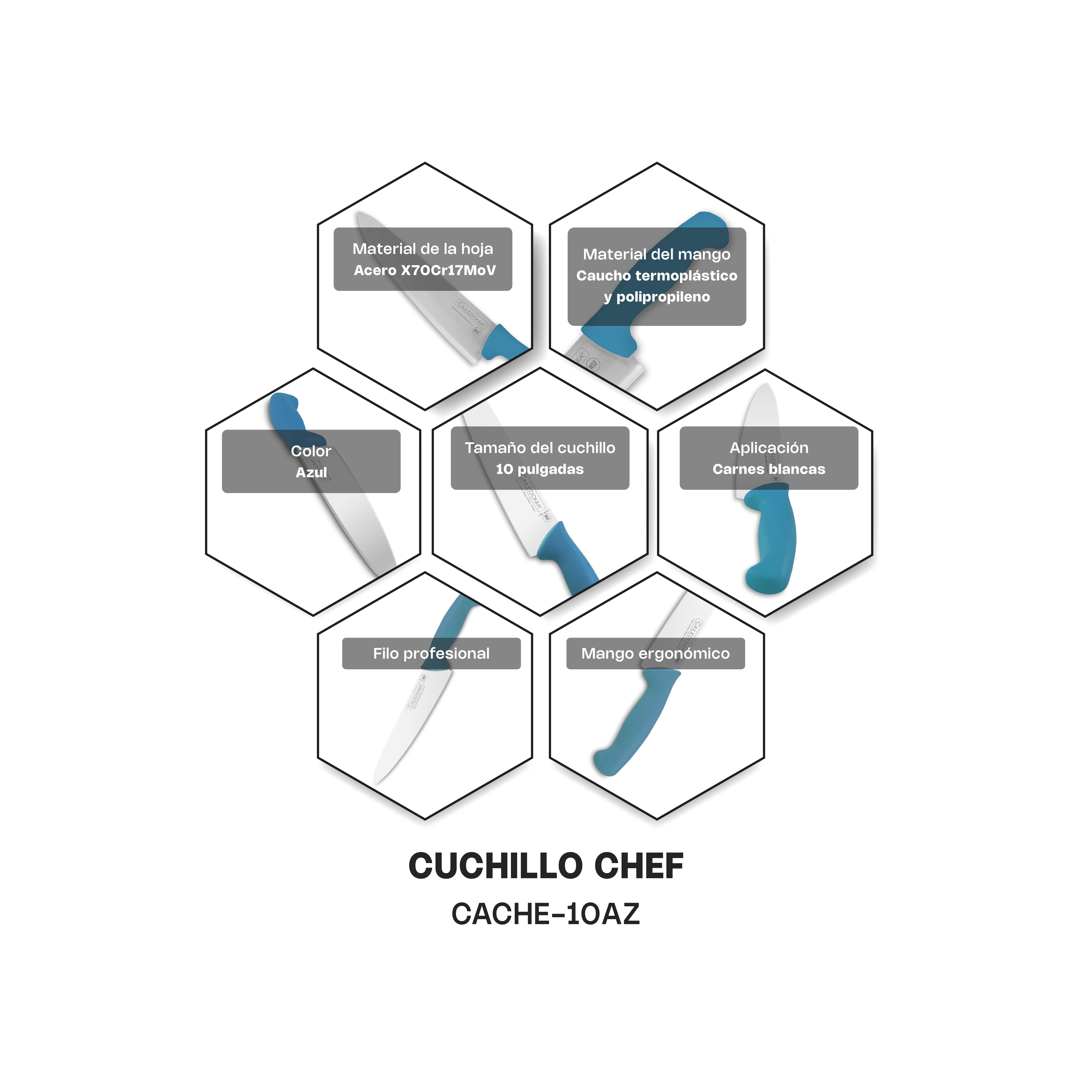 Cuchillo Chef 10" · detalle 5
