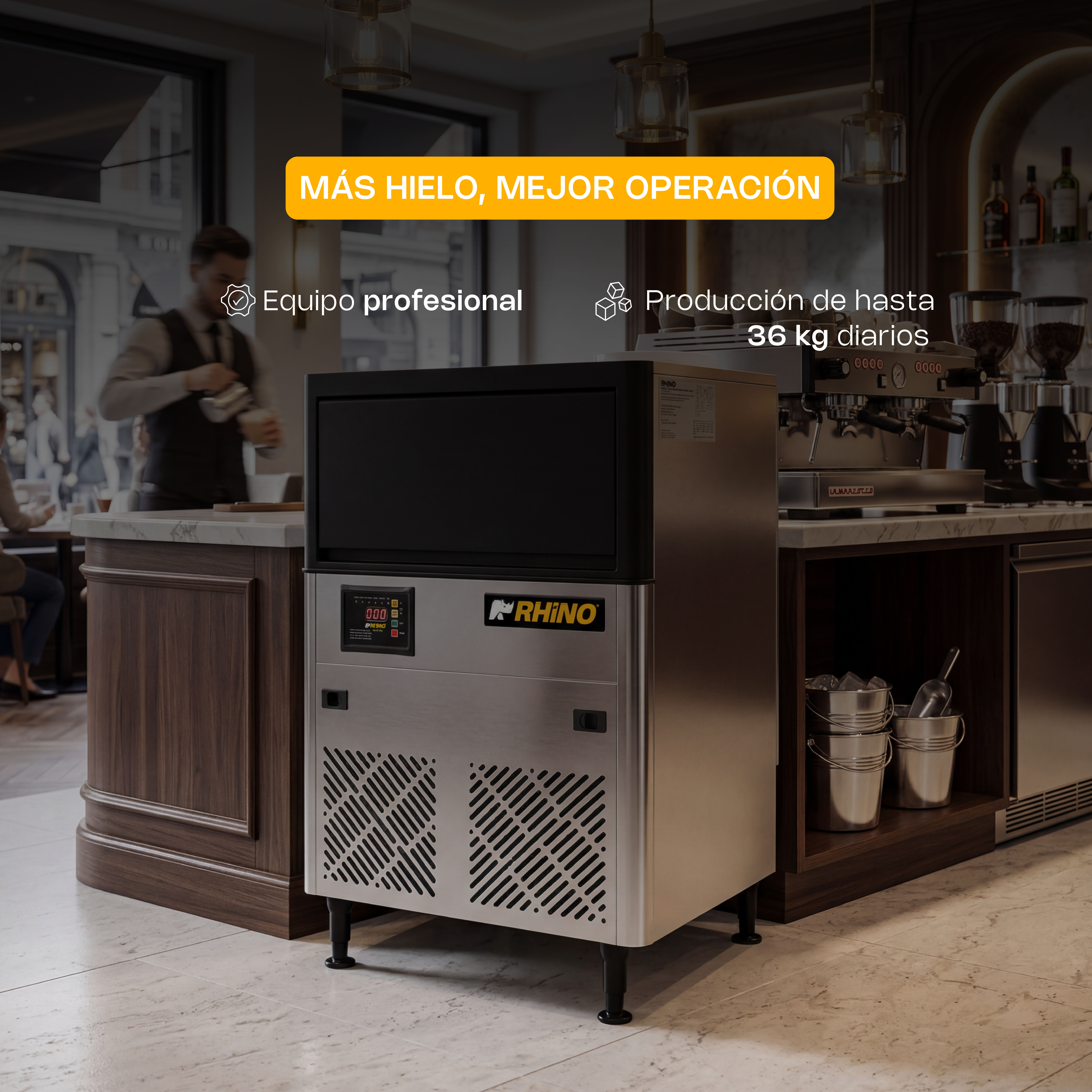 Fábrica Multifuncional de Hielo en Cubo 40 kg · detalle 1