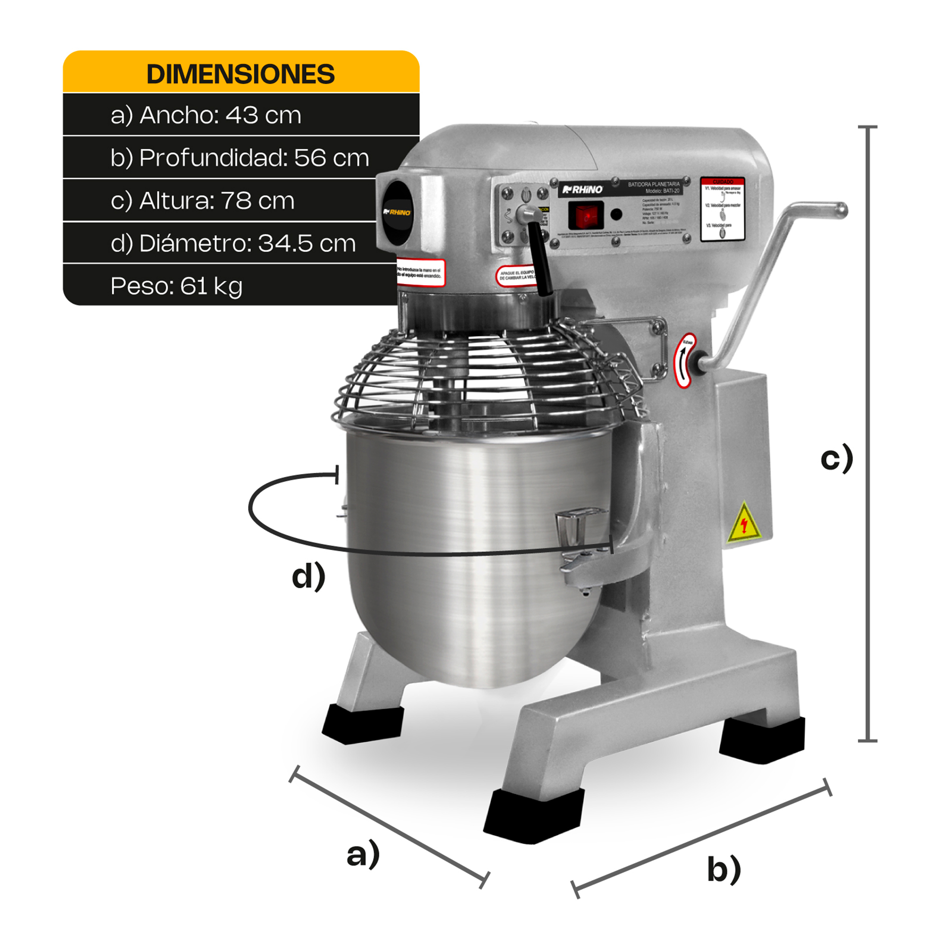 Batidora Planetaria 20 L · detalle 5