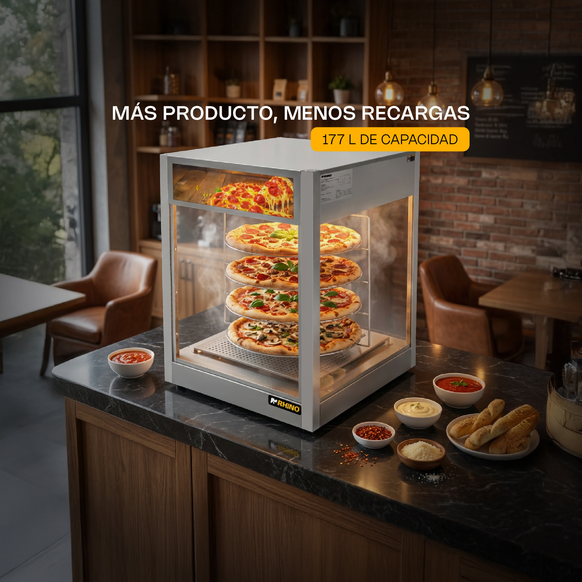 Vitrina Calentadora de Pizza 177 L · detalle 5