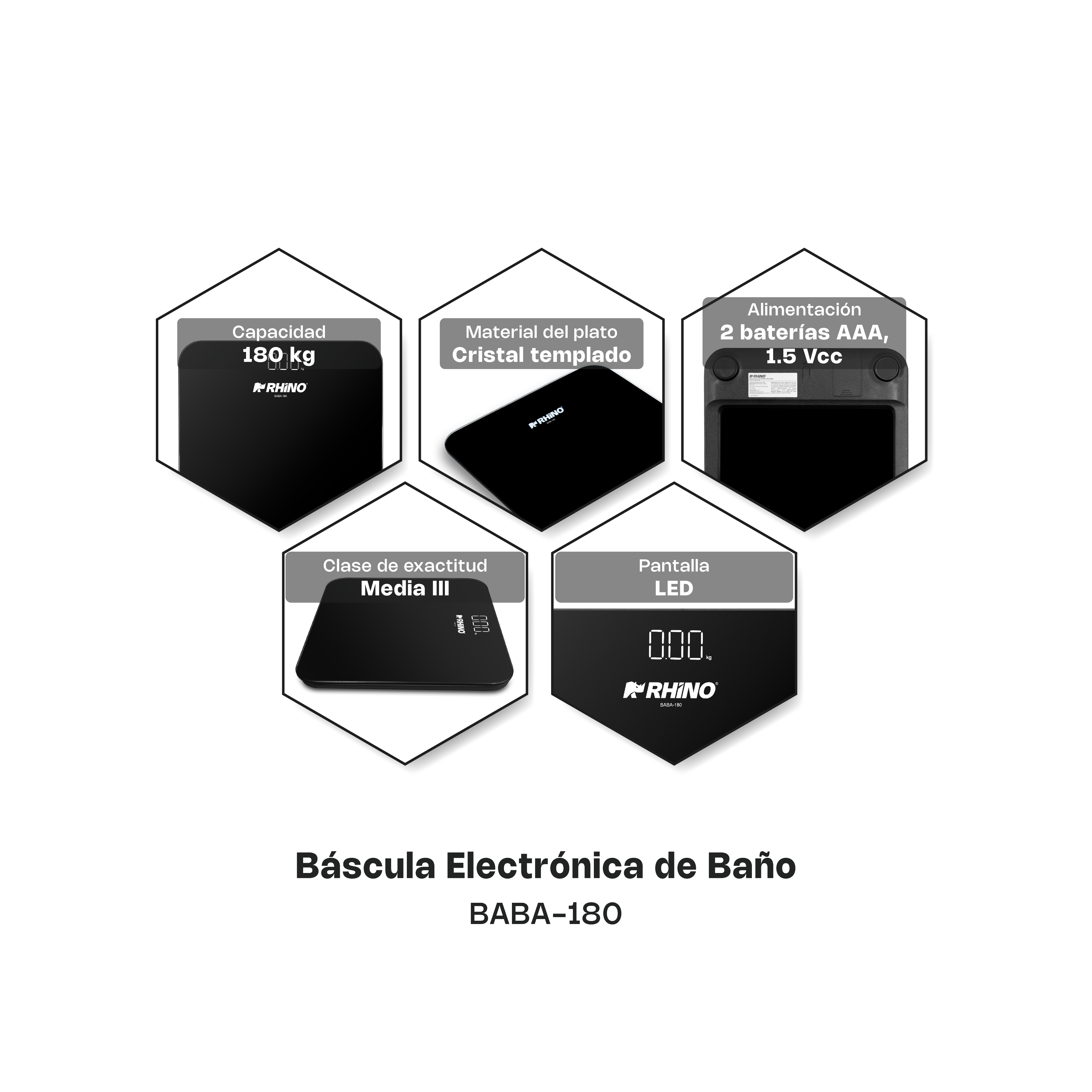 Báscula de Pesaje Corporal 180 kg · detalle 4