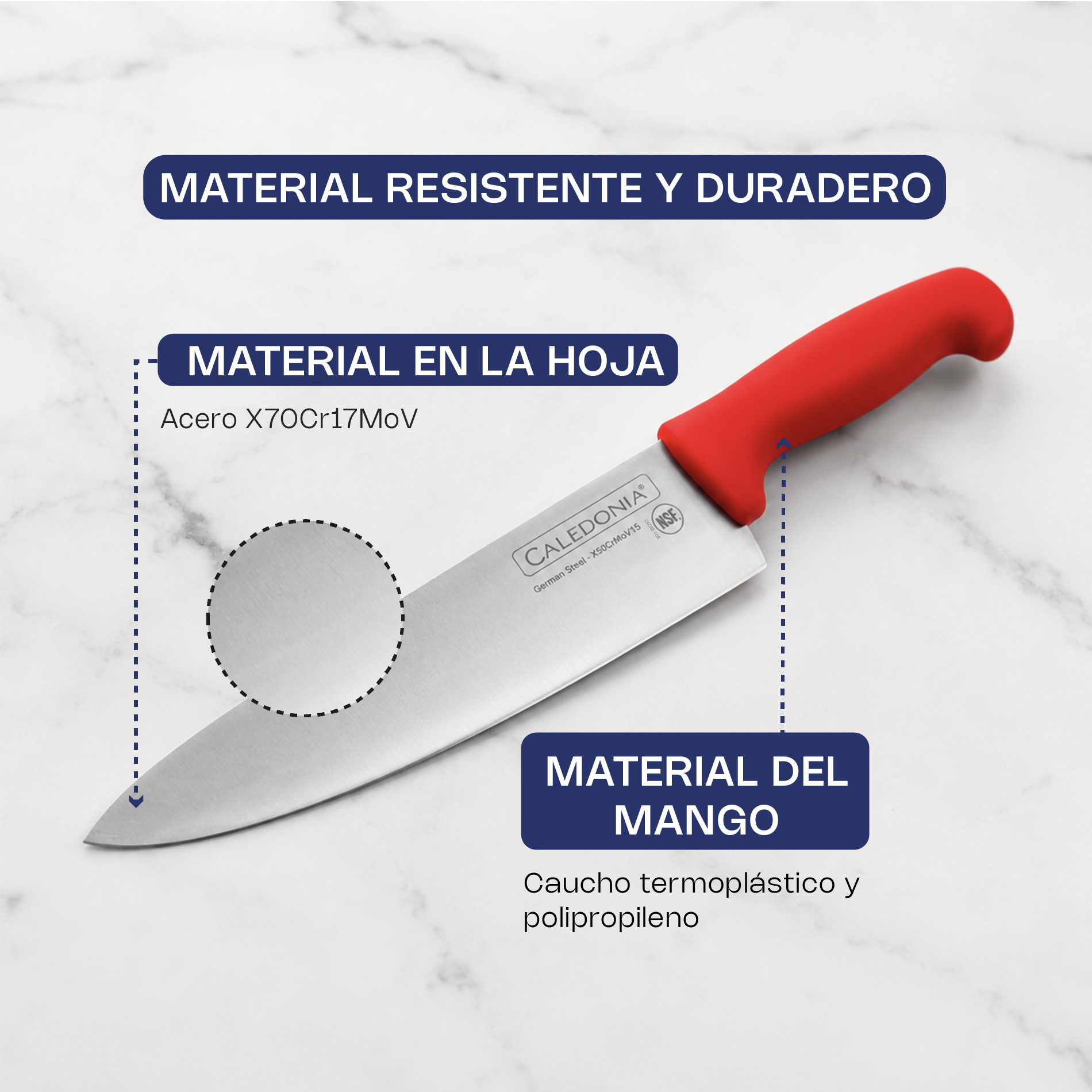 Cuchillo Chef 10" · detalle 5