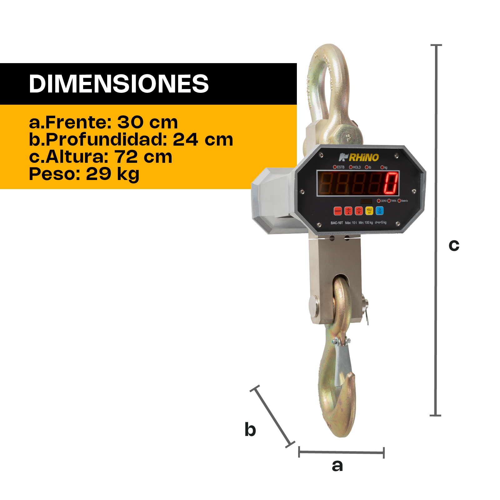 Báscula Electrónica Colgante 10,000 kg · detalle 5