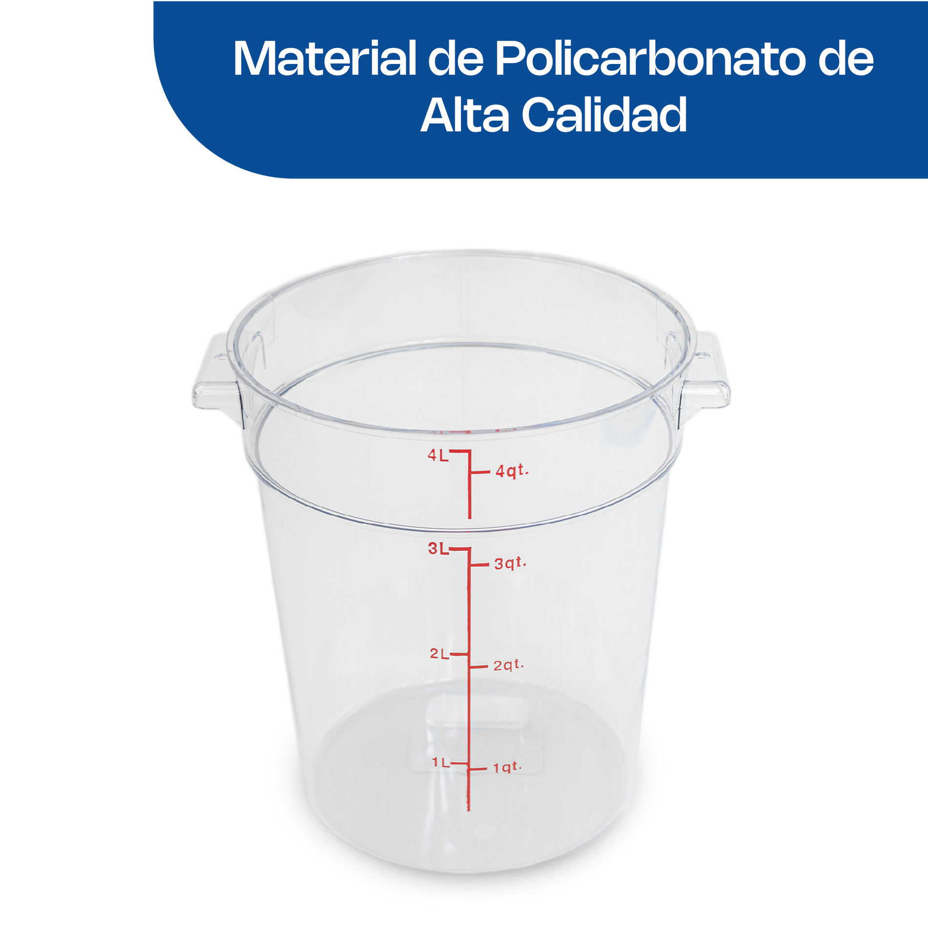 Recipiente Redondo de Policarbonato 4 qt · detalle 4