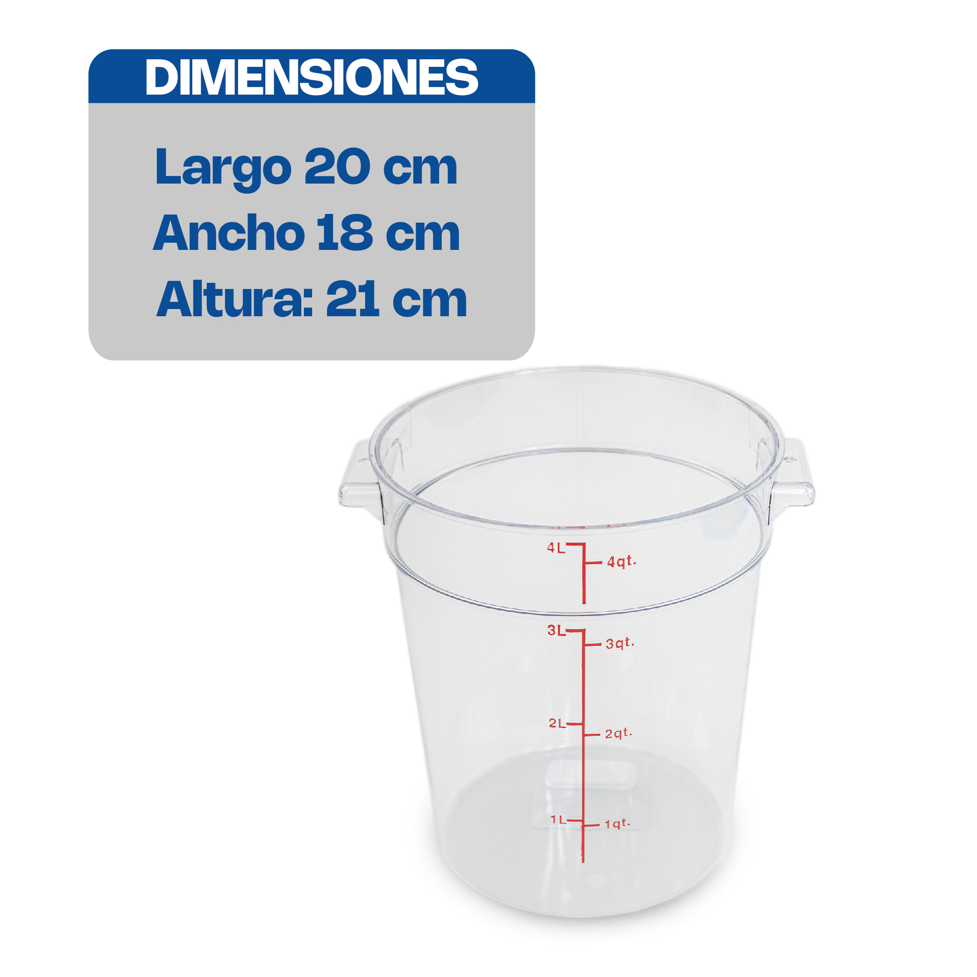 Recipiente Redondo de Policarbonato 4 qt · detalle 6