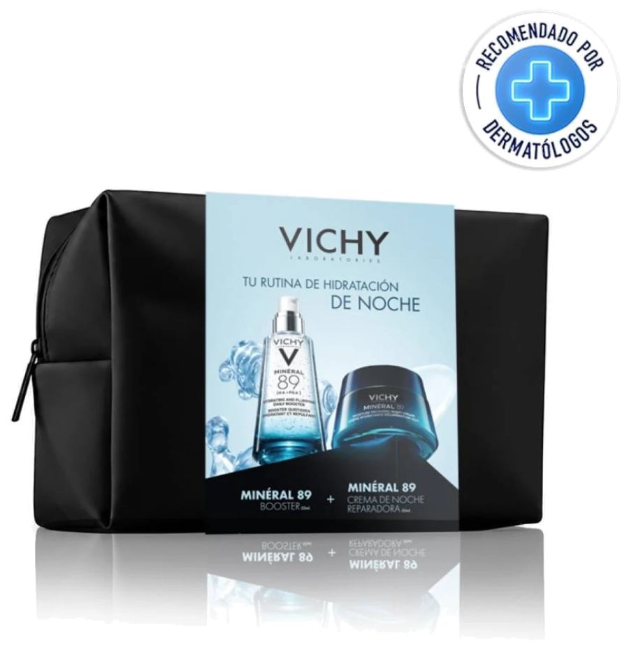 Pack Vichy Minéral 89 sérum 50 ml + crema de noche 50 ml + neceser