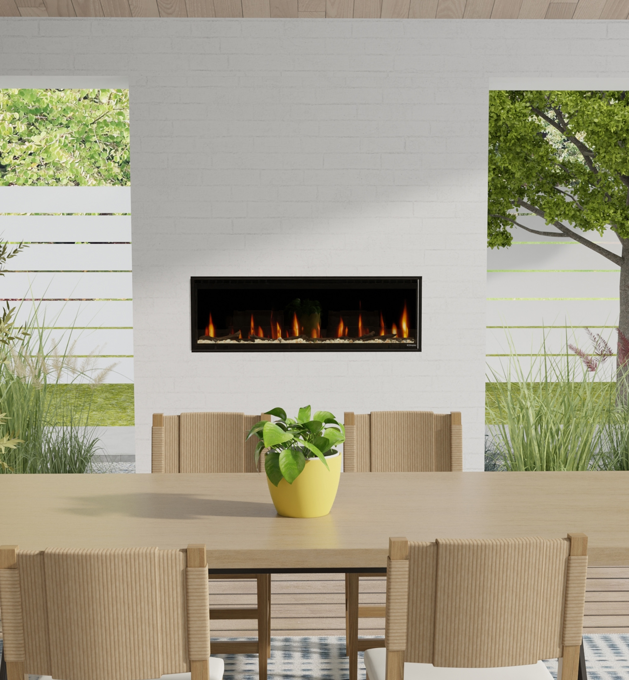 EVO50 installed in a covered outdoor seating area