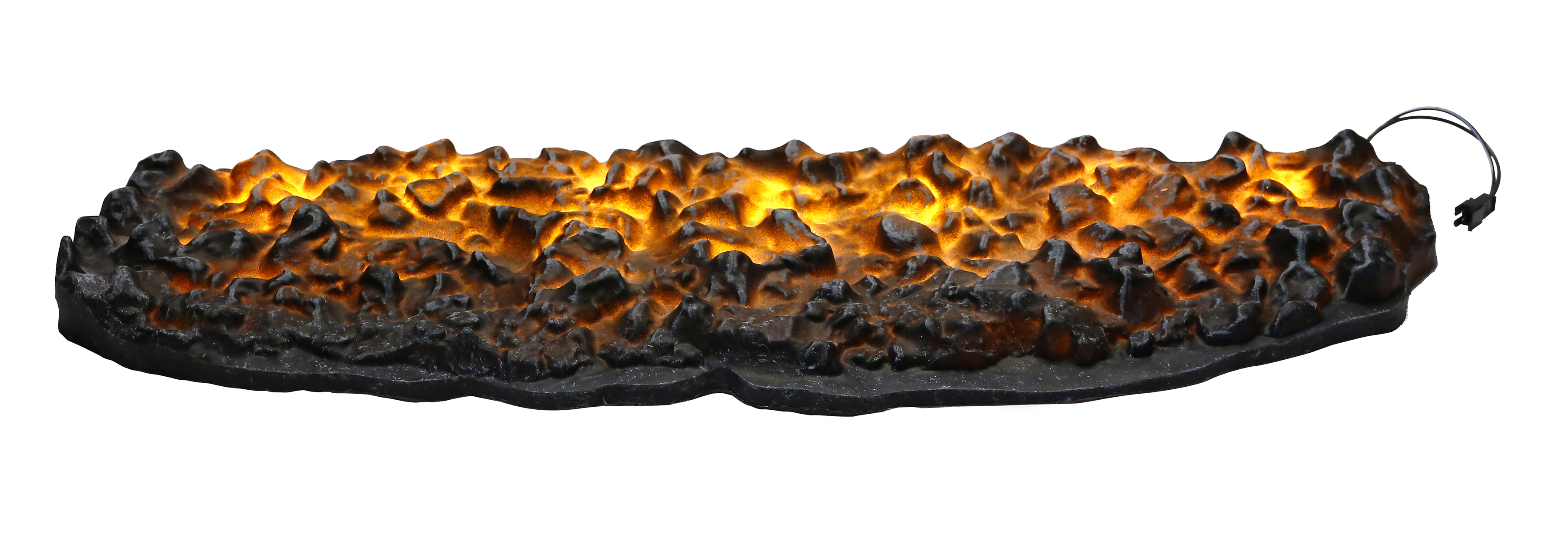 REM-KIT ash mat with LED embers illuminated