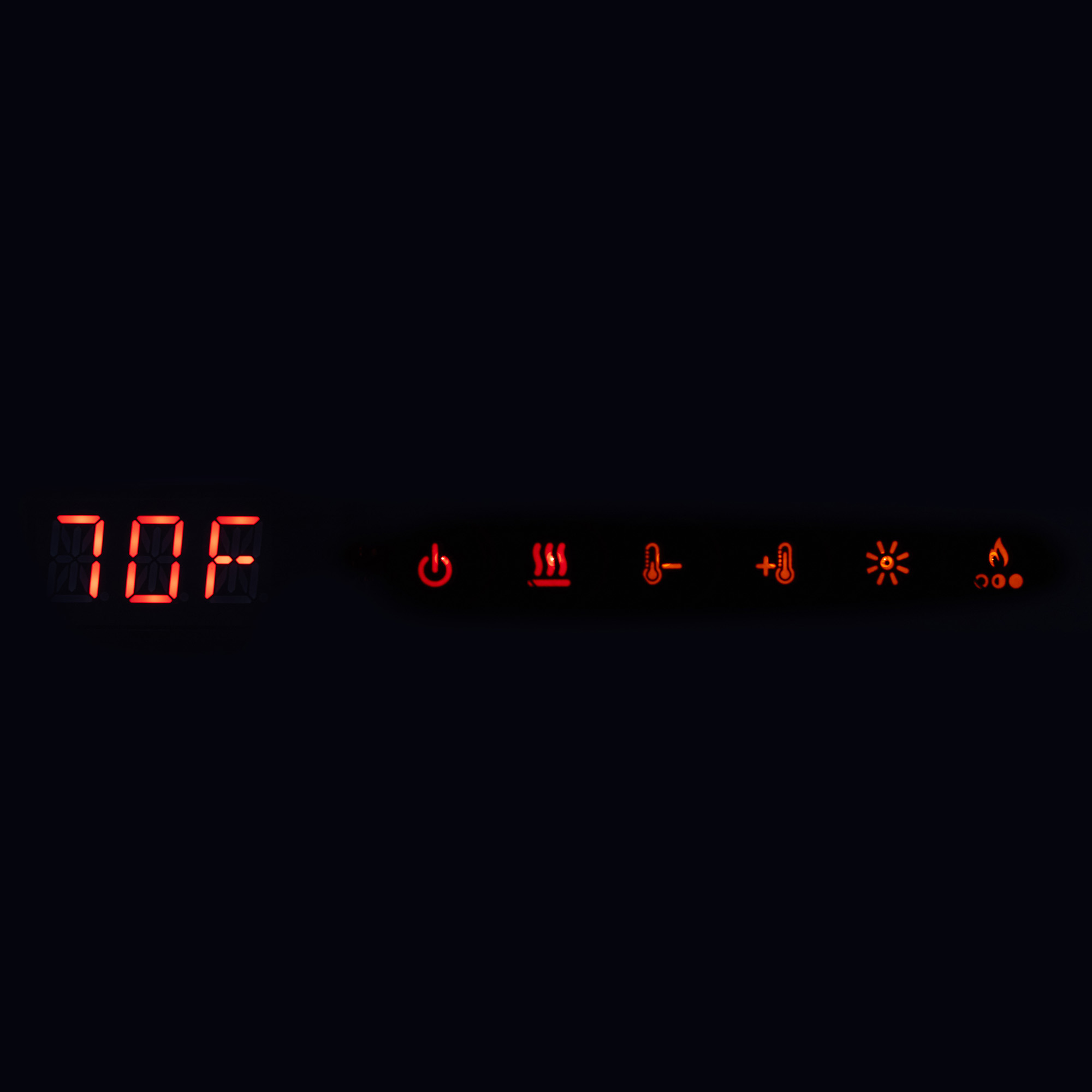 Concealed Ignite Evolve touch panel showing Fahrenheit temperature