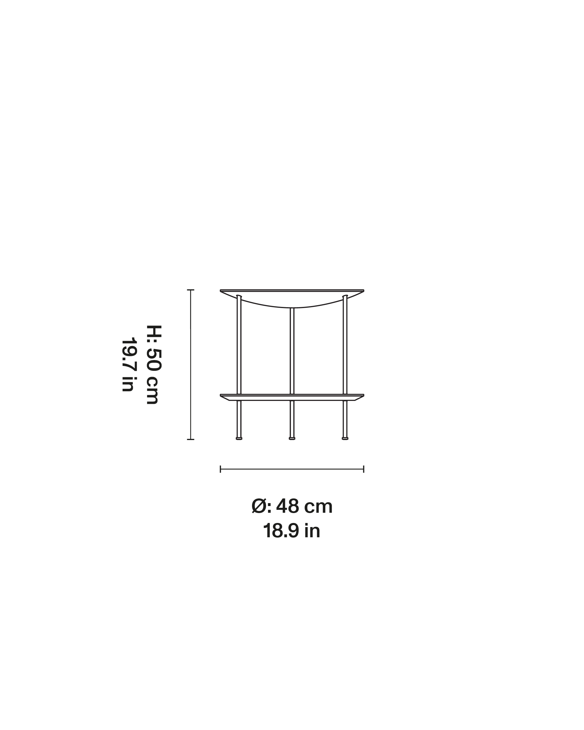 Pastille Side Table dimensions 1