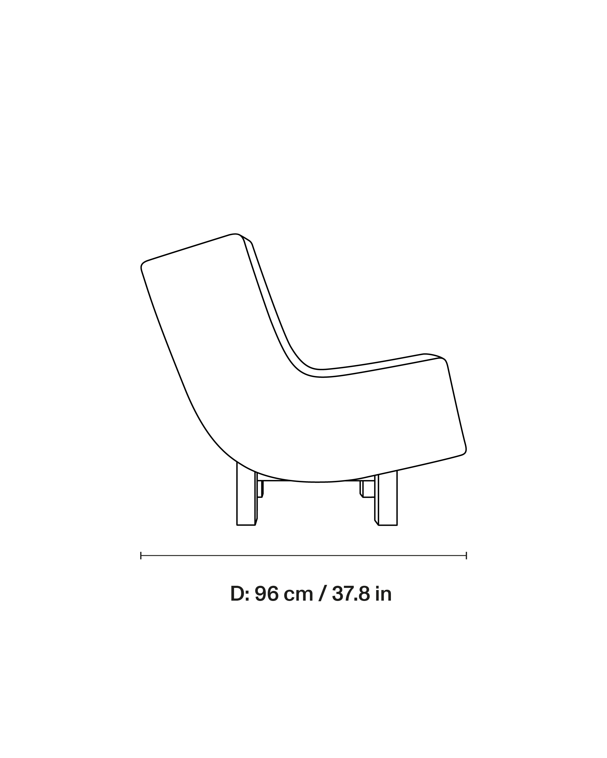 BD1 Lounge Chair dimensions 2