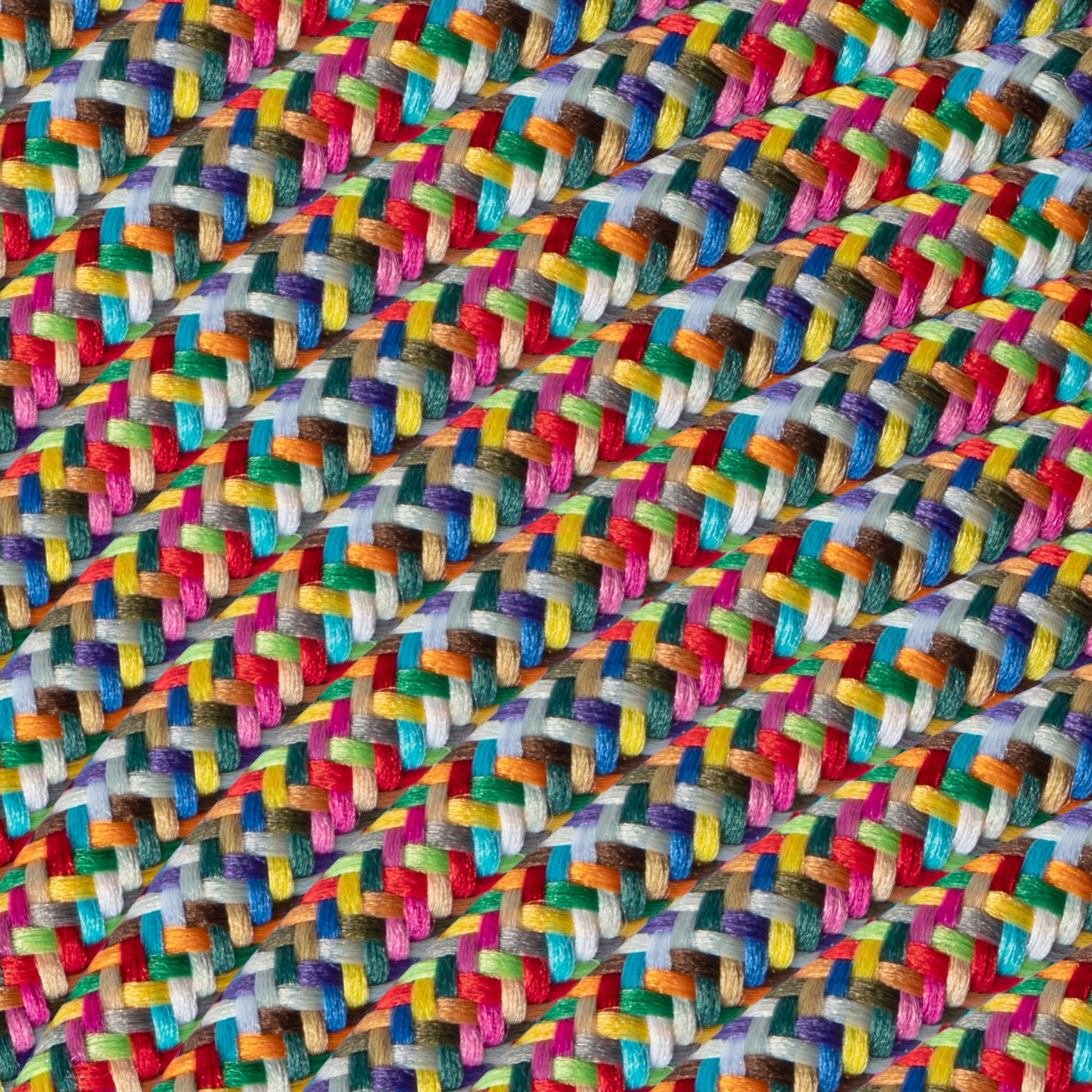 Textiel Kabel - 1 meter lang - Gekleurd - Strijkijzersnoer 3 x 0,75 mm met aardingsgeleider - met textielmantel - pendelleiding lampkabel -