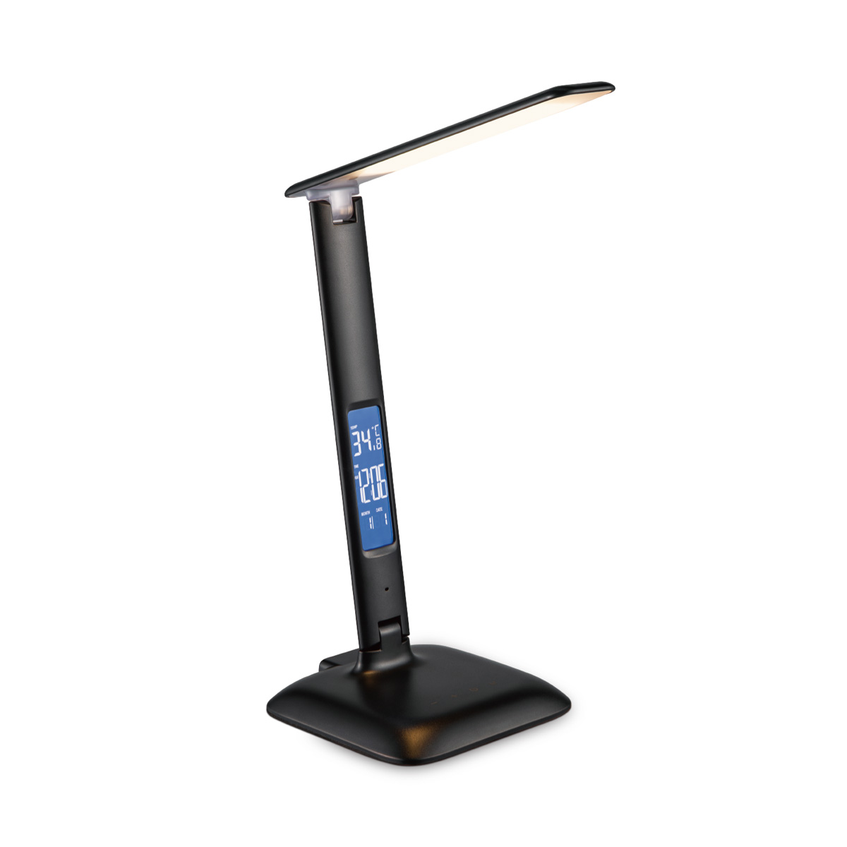 Moderne Led Bureaulamp Clock - Zwart - 26/15/33.5cm - verstelbare LED Leeslamp met schakelaar - LED geintegreerd - 6W CCT 820lm dimbaar - geschikt voor thuiskantoor, thuiswerkplek en werkruimte thuis