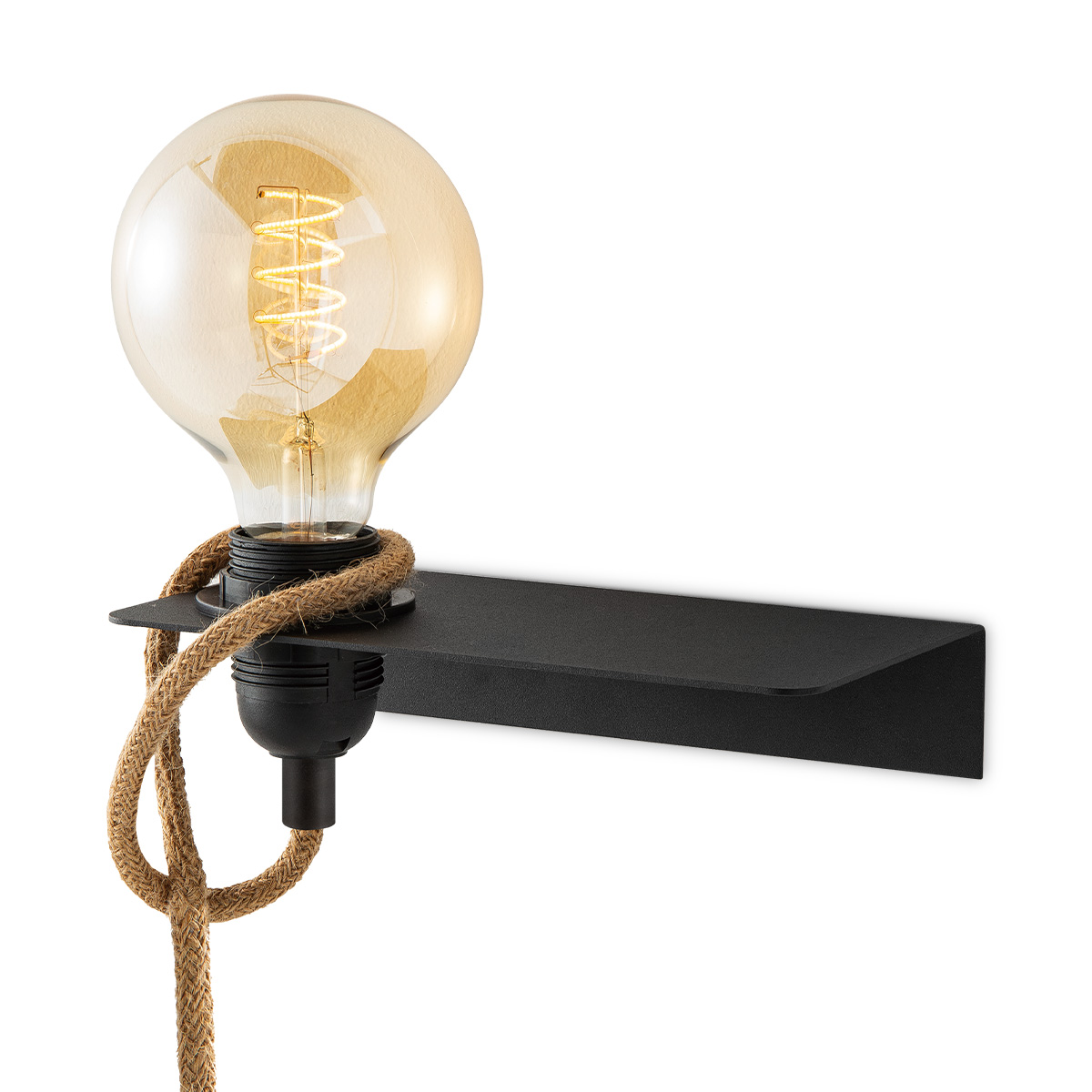 Zwart Vintage Muurlamp - Metalen Wandlamp - Met E27 fitting - 20 x 11 x 4 (BxDxH) - Voor hal en slaapkamer - Met schakelaar - Lichtbron niet inbegrepen
