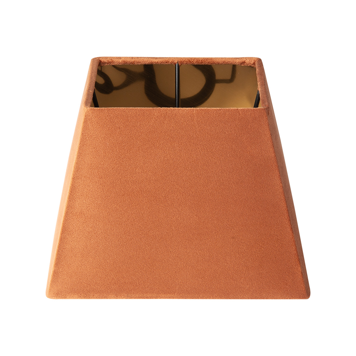 Fluweel - Velvet Lampenkap - Rectangle - Grey + goud - Luxe stijl - 20 x 20 x 14 cm - E27 fitting - voor tafellampen - voor woonkamer en eetkamer