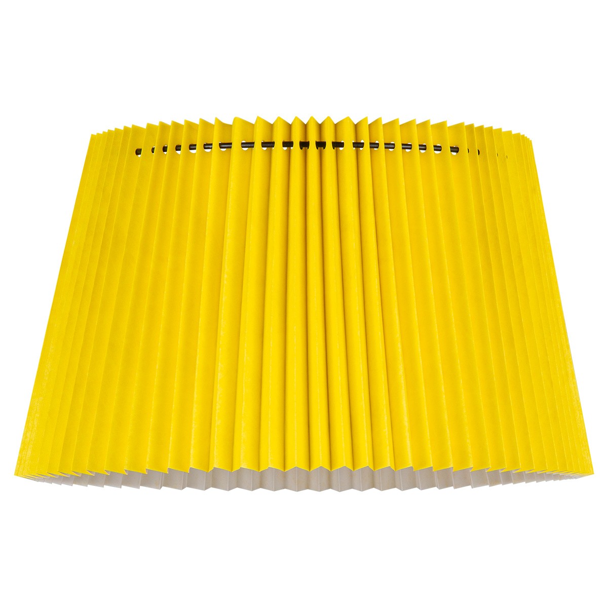Papieren Gevouwen Lampenkap - Conisch - Geel - ø40 x 24 cm - E27 fitting - Voor Staande Lamp - Ontworpen voor woonkamer en eetkamer