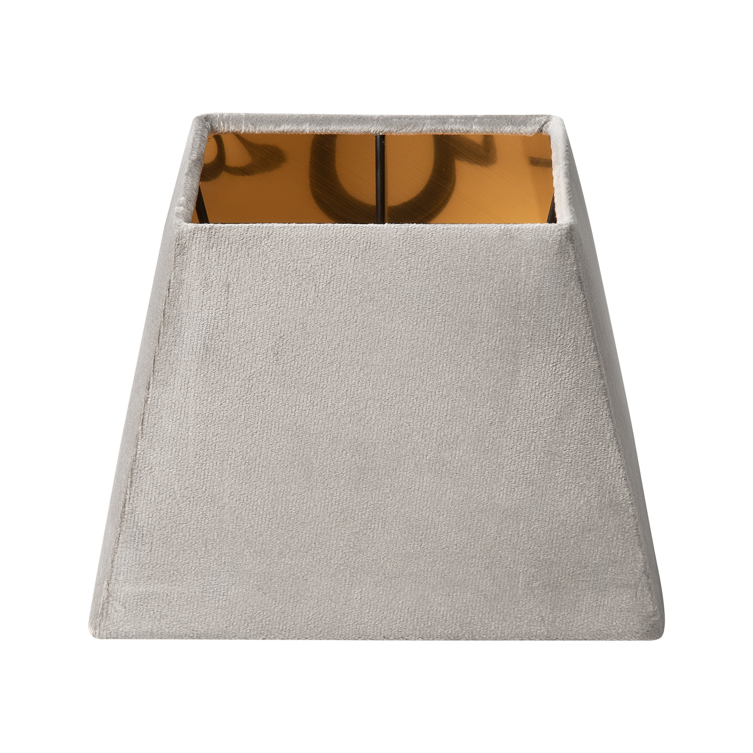 Fluweel - Velvet Lampenkap - Rectangle - Grey + goud - Luxe stijl - 20 x 20 x 14 cm - E27 fitting - voor tafellampen - voor woonkamer en eetkamer