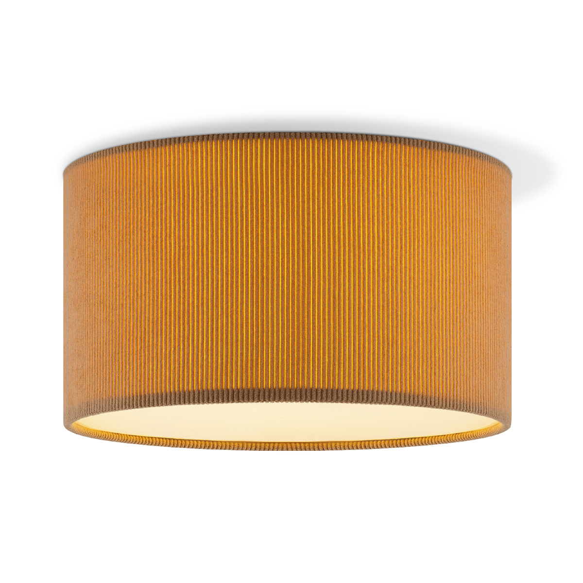Corduroy Plafondlamp - Cilinder - Brown - Scandinavische stijl - ø30 x 17 cm - E27 Fitting - Geschikt voor Woonkamers en slaapkamers
