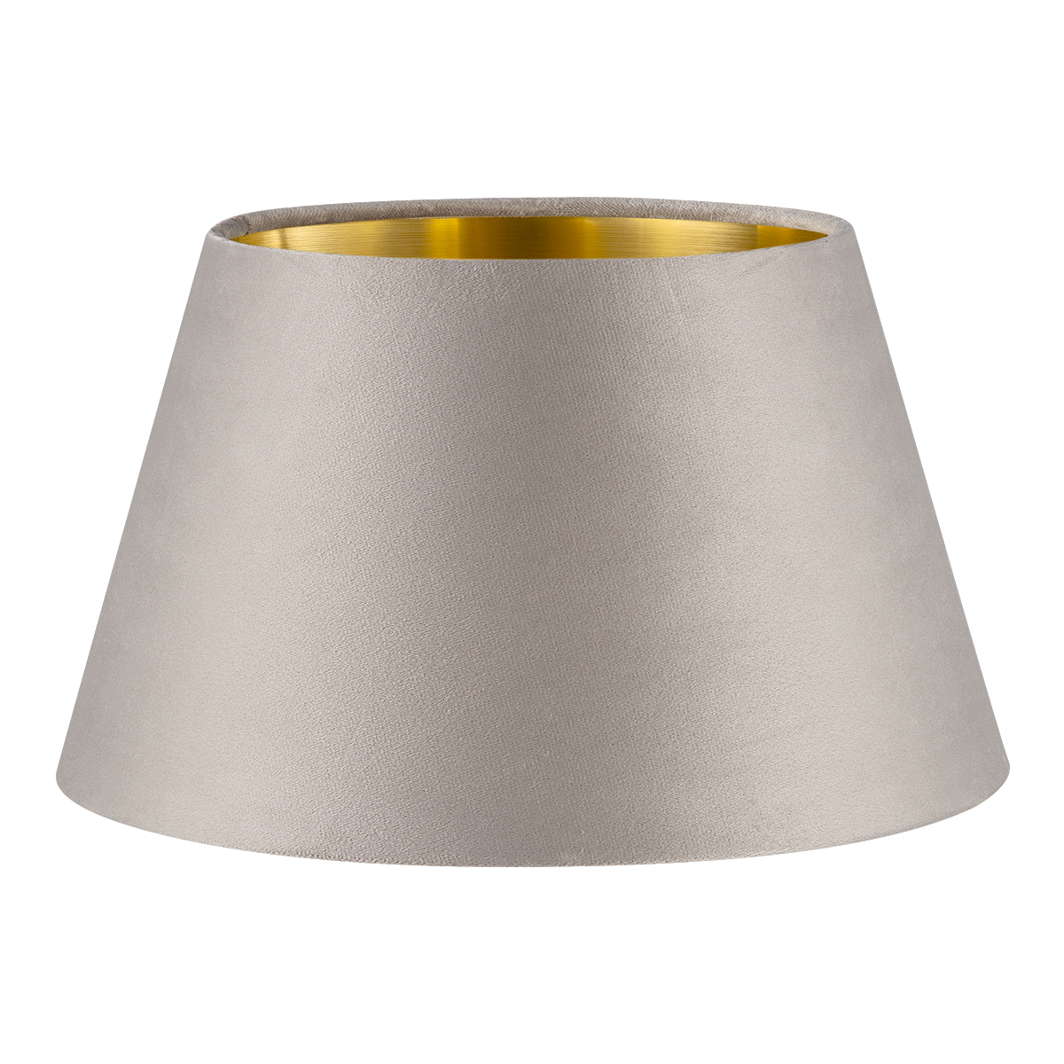 Fluweel - Velvet Lampenkap - Conisch - Grey + goud - Luxe stijl - ø30 x 17 cm - E27 fitting - voor tafellampen - voor woonkamer en eetkamer
