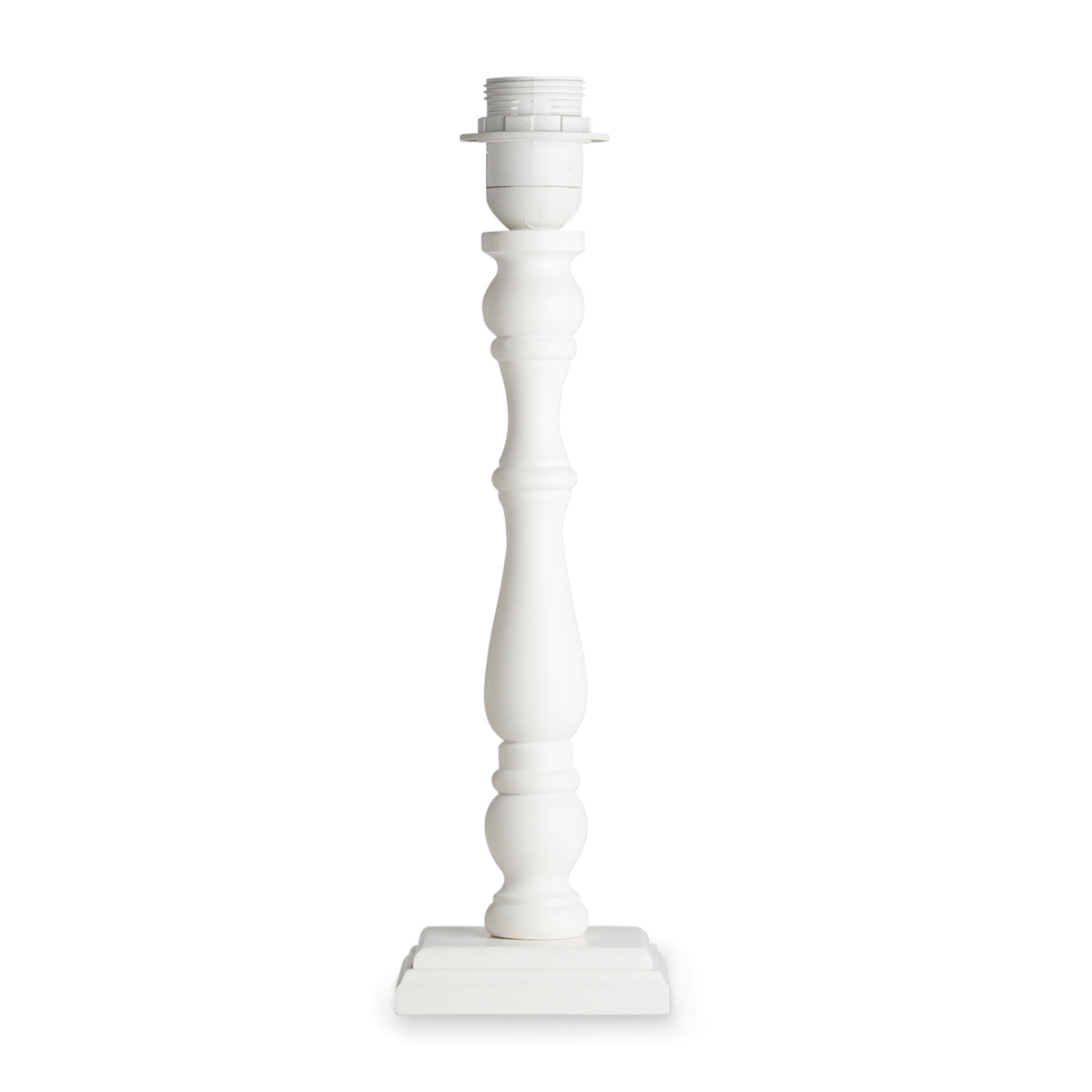 Moderne tafellamp voet Woodi voor lampenkap - Wit - 12/12/38cm - gemaakt van Bamboe - geschikt voor E27 LED lichtbron - voor lampenkap met doorsnede