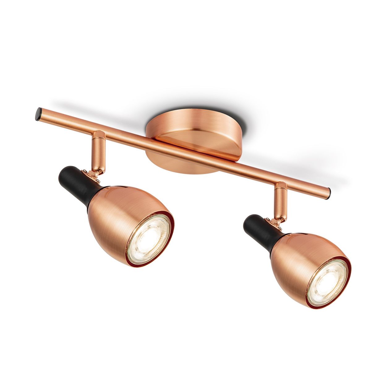 Moderne LED Opbouwspot Novi - Koper - 32/9.5/16cm - Dimbaar - plafonniere gemaakt van metaal - inclusief LED lichtbron - GU10 fitting - 5W - 390lm - 3000K - warm wit licht