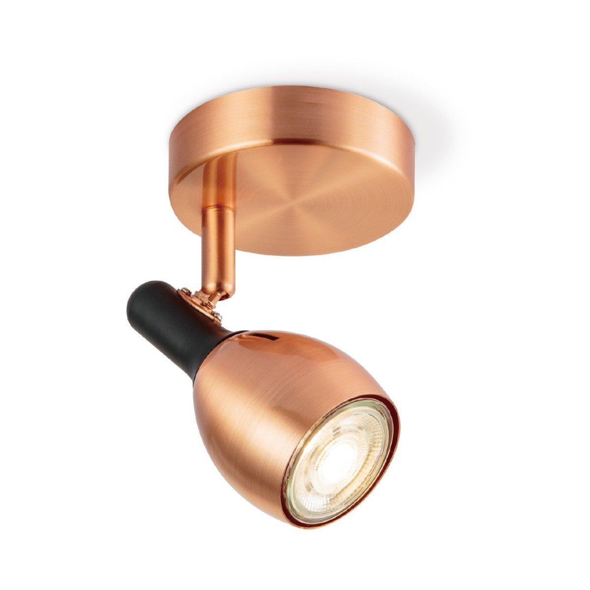 Home sweet Home Light depot - LED opbouwspot Novi Ø 9,5 cm - koper/zwart - Outlet