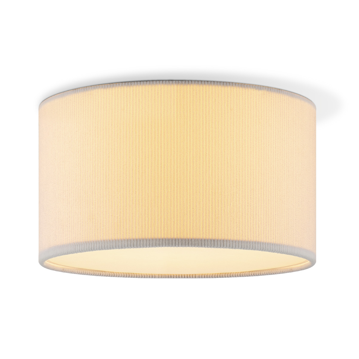 Corduroy Plafondlamp - Cilinder - Wit - Scandinavische stijl - ø30 x 17 cm - E27 Fitting - Geschikt voor Woonkamers en slaapkamers