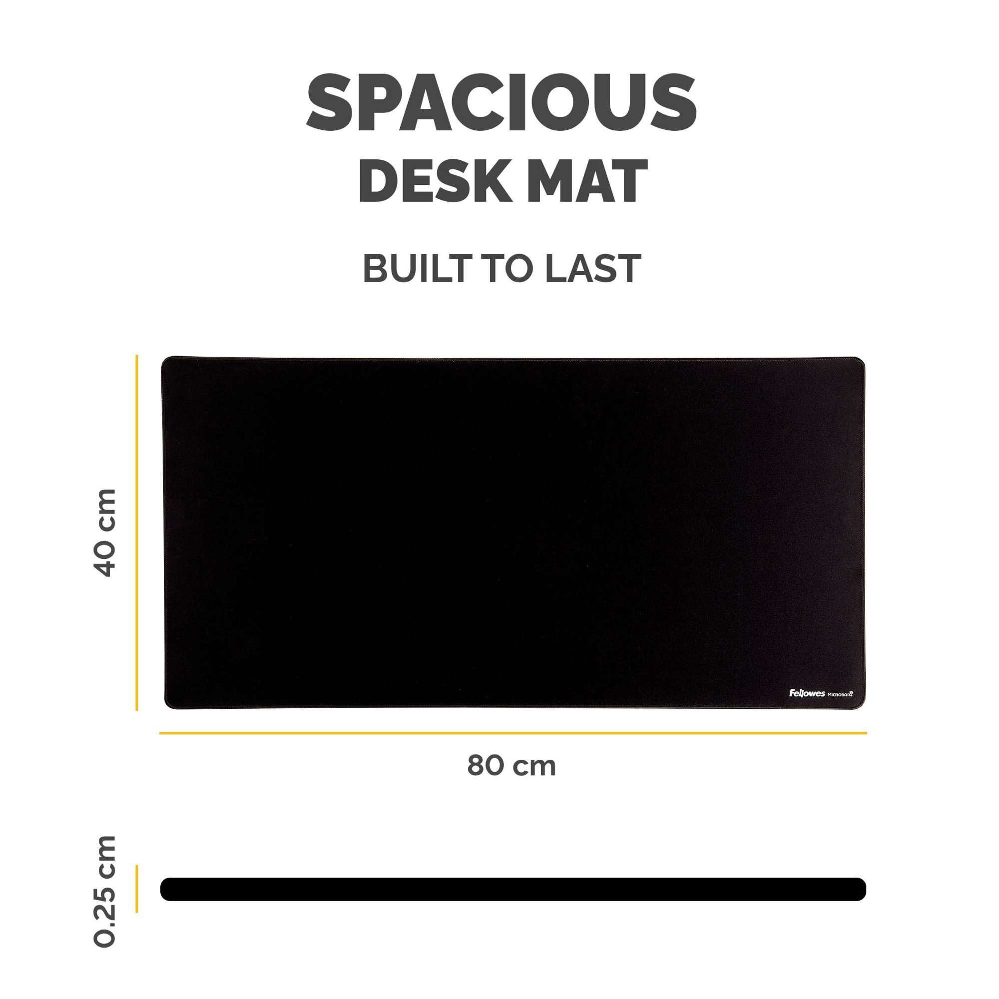 Fellowes Breyta Desk Mat with Antibacterial Protection Black