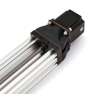 Large Gantry NEMA23 Compact C-Beam Screw Drive Actuator (Black, 94mm Travel) - In Use