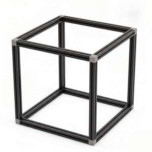 Black 250x250x250mm 20 Series T/V-Slot Aluminium Cuboid Frame - Thumbnail