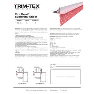 Preview of Fire Bead Submittal Sheet