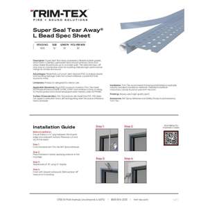 Preview of Super Seal Tear Away L Bead Spec Sheet