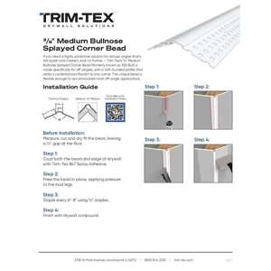 Preview of Medium Bullnose Splayed Corner Bead Installation Guide