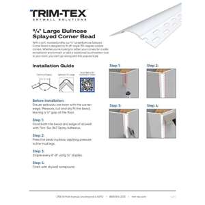 Preview of Large Bullnose Splayed Corner Bead Installation Guide