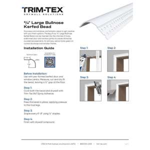 Preview of Large Bullnose Kerfed Bead Installation Guide