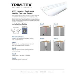 Preview of Jumbo Bullnose Inside Corner Bead Installation Guide