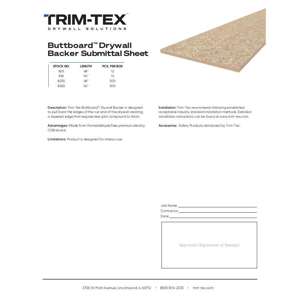 Preview of Buttboard Submittal Sheet R1