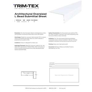Preview of Architectural Oversized L Bead Submittal Sheet