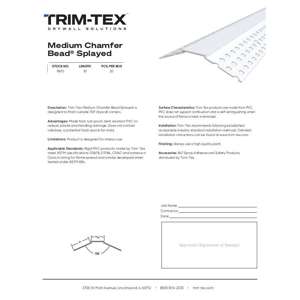 Preview of Medium Chamfer Bead Splayed Submittal Sheet R2
