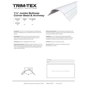 Preview of Jumbo Bullnose Corner Bead and Archway Submittal Sheet R2